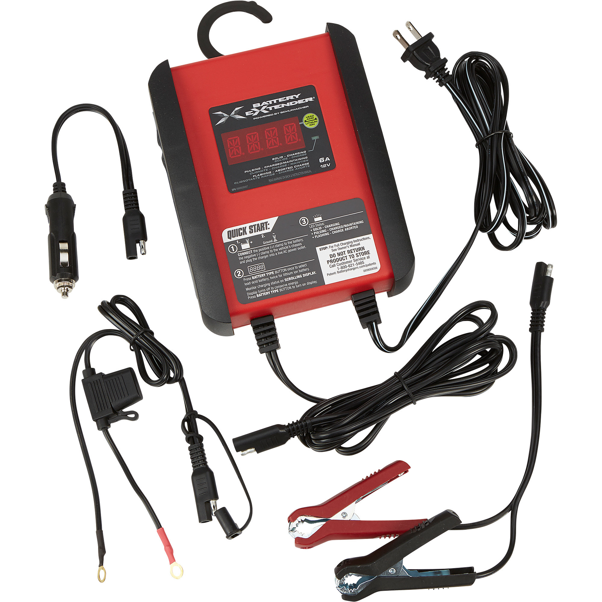 Schumacher Fully-Automatic Battery Charger/Maintainer, 12 Volt, 6 Amp, Model# SP6